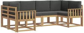 vidaXL Outdoor-Sofagarnitur 6-tlg. wei&szlig; und anthrazit (3388116)