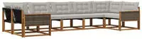 vidaXL Outdoor-Sofagarnitur 7 stk. 7-Sitzer Natur und Hellgrau