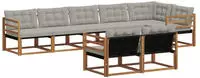 vidaXL Outdoor-Sofagarnitur 8 stk. 8-Sitzer Natur und Hellgrau