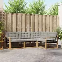 vidaXL Outdoor-Sofagarnitur 4 stk. Wei&szlig; und Hellgrau