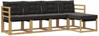 vidaXL Outdoor-Sofagarnitur 5 stk. 5-Sitzer Wei&szlig; und Schwarz