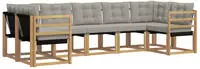 vidaXL Outdoor-Sofagarnitur 7 stk. 7-Sitzer Wei&szlig; und Hellgrau