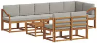 vidaXL Outdoor-Sofagarnitur 9 stk. 8-Sitzer Natur und Hellgrau