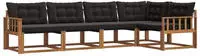 vidaXL Outdoor-Sofagarnitur 5 stk. 5-Sitzer Natur und Schwarz