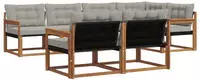 vidaXL Outdoor-Sofagarnitur 7 stk. 7-Sitzer Natur und Hellgrau