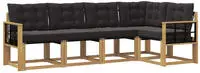 vidaXL Outdoor-Sofagarnitur 5 stk. 5-Sitzer Wei&szlig; und Schwarz