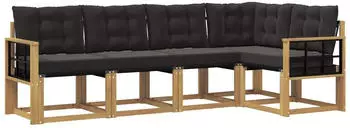 vidaXL Outdoor-Sofagarnitur mit Kissen 5-tlg., wei&szlig; und schwarz (3389482)