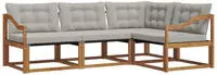 vidaXL Outdoor-Sofagarnitur 4 stk. 4-Sitzer Natur und Hellgrau