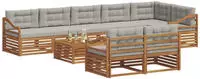 vidaXL Outdoor-Sofagarnitur 9 stk. 8-Sitzer Natur und Hellgrau