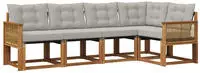 vidaXL Outdoor-Sofagarnitur 5 stk. 5-Sitzer Natur und Hellgrau