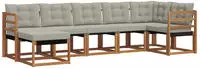 vidaXL Outdoor-Sofagarnitur 7 stk. 7-Sitzer Natur und Hellgrau