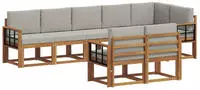 vidaXL Outdoor-Sofagarnitur 8 stk. 8-Sitzer Natur und Hellgrau