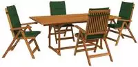 vidaXL 5-teiliges Garten-Esszimmer-Set Natur Massivholz Akazie
