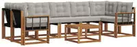 vidaXL Outdoor-Sofagarnitur 8 stk. 7-Sitzer Natur und Hellgrau