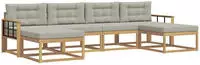 vidaXL Outdoor-Sofagarnitur 6 stk. Wei&szlig; und Hellgrau