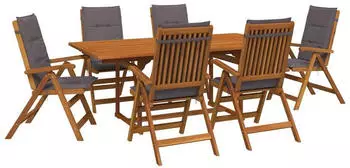 vidaXL Outdoor-Essgruppe mit Sonnenschirm 8-tlg. 6-Sitzer anthrazit