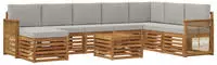vidaXL Outdoor-Sofagarnitur 9 stk. 8-Sitzer Natur und Hellgrau