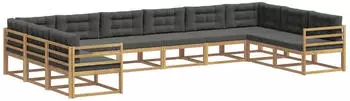 vidaXL Outdoor-Sofagarnitur mit Kissen, 10-tlg., wei&szlig; und anthrazit (3387091)