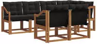 vidaXL Outdoor-Sofagarnitur 7 stk. Nat&uuml;rlich und Schwarz
