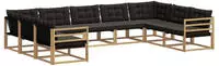 vidaXL Outdoor-Sofagarnitur 9 stk. 9-Sitzer Wei&szlig; und Schwarz