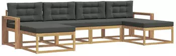vidaXL Outdoor-Sofagarnitur 6-tlg., wei&szlig; und anthrazit (3386836)