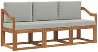 vidaXL Outdoor-Sofagarnitur 3 stk. 3-Sitzer Natur und Hellgrau