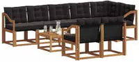 vidaXL Outdoor-Sofagarnitur 9 stk. 8-Sitzer Natur und Schwarz