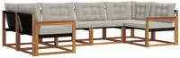 vidaXL Outdoor-Sofagarnitur 6 stk. 6-Sitzer Natur und Hellgrau