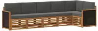 vidaXL Outdoor-Sofagarnitur 6 stk. 6-Sitzer Natur und Anthrazit