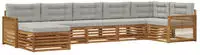 vidaXL Outdoor-Sofagarnitur 7 stk. 7-Sitzer Natur und Hellgrau