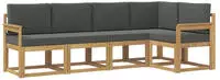 vidaXL Outdoor-Sofagarnitur 5 stk. 5-Sitzer Wei&szlig; und Anthrazit