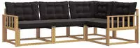 vidaXL Outdoor-Sofagarnitur 4 stk. Wei&szlig; und Schwarz