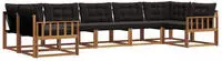 vidaXL Outdoor-Sofagarnitur 7 stk. 7-Sitzer Natur und Schwarz