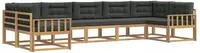 vidaXL Outdoor-Sofagarnitur 7 stk. 7-Sitzer Wei&szlig; und Anthrazit