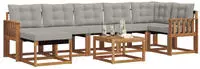vidaXL Outdoor-Sofagarnitur 8 stk. 7-Sitzer Natur und Hellgrau