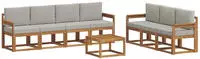 vidaXL Outdoor-Sofagarnitur 8 stk. 7-Sitzer Natur und Hellgrau