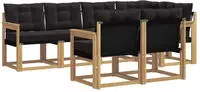 vidaXL Outdoor-Sofagarnitur 7 stk. 7-Sitzer Wei&szlig; und Schwarz