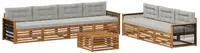 vidaXL Outdoor-Sofagarnitur 8 stk. 7-Sitzer Natur und Hellgrau