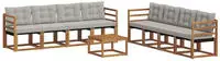 vidaXL Outdoor-Sofagarnitur 9 stk. 8-Sitzer Natur und Hellgrau