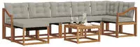 vidaXL Outdoor-Sofagarnitur 8 stk. 7-Sitzer Natur und Hellgrau