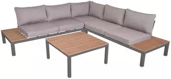 Deluke BENNO Gartenloungeset 4-tlg., Kunststoff, grau (DHA225)