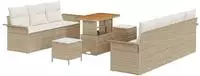 vidaXL Gartensofa-set 10 stk. Beige Poly-Rattan