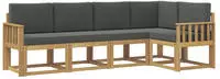 vidaXL Outdoor-Sofagarnitur 5 stk. 5-Sitzer Wei&szlig; und Anthrazit