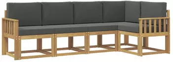 vidaXL Outdoor-Sofagarnitur mit Kissen, 5-tlg., wei&szlig; und anthrazit (3387626)