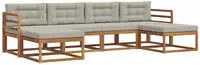 vidaXL Outdoor-Sofagarnitur 6 stk. 6-Sitzer Natur und Hellgrau