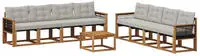 vidaXL Outdoor-Sofagarnitur 9 stk. 8-Sitzer Natur und Hellgrau