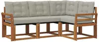 vidaXL Outdoor-Sofagarnitur 4 stk. 4-Sitzer Natur und Hellgrau