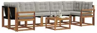 vidaXL Outdoor-Sofagarnitur 8 stk. 7-Sitzer Natur und Hellgrau