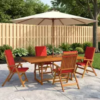 vidaXL 5-teiliges Garten-Esszimmer-Set Natur Massivholz Akazie