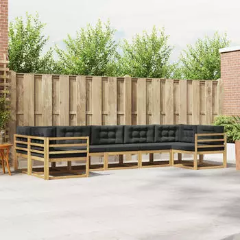 vidaXL Outdoor-Sofagarnitur 7-tlg., wei&szlig; und anthrazit (3386956)